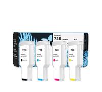 PZPSEQGM Cartouche à Encre Compatible Compatible avec 728 728xl Fonctionne avec DesignJet T730 T830 F9J68A F9J67A F9J66A IMPRIMANCE ENQUE Remplacement Couleur VIVIDE Couleur(300ML-M)