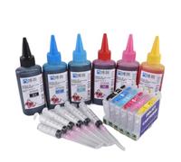 PZPSEQGM Cartouche d'encre Combo Om t0481 kit de Recharge d'encre Compatible avec Les modèles d'imprimante Photo de Stylet R200 R220 R300 R300M R320 R340 JAS500 JASFEMALE JAS620 JAS640