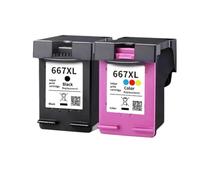 PZPSEQGM Cartouche d'encre Compatible 667xl 667 Compatible avec imprimantes DeskJet Ink Advantage 1275 2374 2375 2376 2775 2776 6475 6476(1Black 1Color)