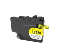 PZPSEQGM Cartouche d'encre Compatible, Paquet de 4 Compatible avec imprimante DCP J1200DW avec Jeu de Couleurs LC424BK LC424C LC424M LC424Y(1 pcs Yellow)