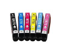 PZPSEQGM Cartouche d'encre Couleur Compatible IC6CL70L ICBK70L ICC70L ICM70L ICY70L ICLC70L ICLM70L, Compatible avec Les Fournitures d'imprimante EP 706A 806AW(3 Set)