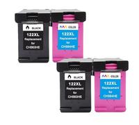 PZPSEQGM Cartouche d'encre de Remplacement 122XL, Compatible avec Deskjet 1000 1050 2000 3052A 3054 2050s 3000 3050A, numéro de pièce 122(2Black 2Color)