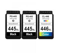 PZPSEQGM Cartouche d'encre PG 445 445xl CL 446 Compatible avec 2440 2540 2940 MX494 IP2840(2Black 1Color)