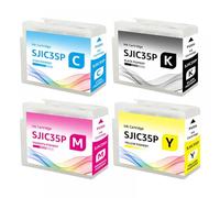 PZPSEQGM Cartouche d'encre SJIC35P 80 ML Compatible avec ColorWorks CW-C6500P CW-C6000A CW-C6000P CW-C6500A Imprimantes en Couleur avec Puce avec Puce(1 Set of 4 Color)