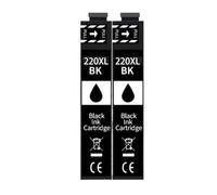PZPSEQGM Cartouche d'encre T220 220 220XL, Compatible avec l'imprimante Workforce WF-2750 WF-2760 WF-2630 WF-2650 WF-2660 XP-424 XP-420 XP-320(2PCS Black)