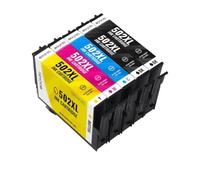 PZPSEQGM Cartouches d'encre compatibles T502 502 502XL, 4 Paquets, Compatible avec Workforce Pro WF3820DWF WF3825DWF WF4820DWF WF4825DWF WF4830, Fournitures d'imprimante(5PCS)