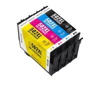 PZPSEQGM Cartouches d'encre compatibles T502 502 502XL, 4 Paquets, Compatible avec Workforce Pro WF3820DWF WF3825DWF WF4820DWF WF4825DWF WF4830, Fournitures d'imprimante(1Set)