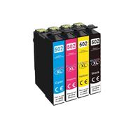 PZPSEQGM Ensemble de 4 Cartouches d'encre compatibles 502XL T502 XL, Compatible avec Expression Home XP5105 XP5100 Workforce WF2860 WF2865DWF, Fournitures d'imprimante(4pcs-1set)