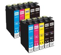 PZPSEQGM Ensemble de 4 Cartouches d'encre compatibles 502XL T502 XL, Compatible avec Expression Home XP5105 XP5100 Workforce WF2860 WF2865DWF, Fournitures d'imprimante(10pcs)