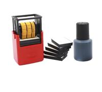 PZPSEQGM Imprimante de Tampon de Date Portable avec Encre à séchage Rapide Compatible avec la Date d'impression Compatible avec Les Sacs en Plastique Alimentaires et Papier en métal(A Set-Solid Line)