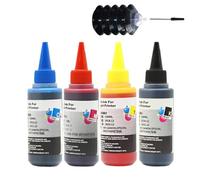 PZPSEQGM Kit de Recharge d'encre Universelle 100ML, 4 encres à Colorant compatibles avec Les Fournitures d'imprimante modèle 100ML(4PCS-100ml)
