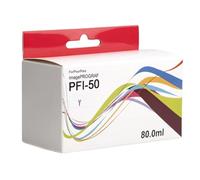 PZPSEQGM PFI-50 80 ML Cartridge Encre Compatible avec ImagePrograf Pro-500 Pro500 Imprimante avec de l'encre Pigment complète en 12 Couleurs(1 Y 80ML)