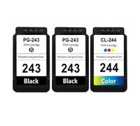 PZPSEQGM Remanufacturé PG243XL CL244XL CARTRIDE À L'ENK Compatible avec Les IMPRIMERS UTILISATIONS PG243 CL244 telles Que MG2924 MG2420 MG2520 MG2555(2BLACK 1COLOR)
