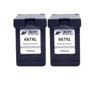 PZPSEQGM Remplacement de la Cartouche à Encre remanufacturée Compatible avec 667 667xl 3YM81AL 3YM80AL Jet d'encre Compatible avec DeskJet Advantage 1275 2374 2375 2376(2BK)
