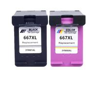 PZPSEQGM Remplacement de la Cartouche à Encre remanufacturée Compatible avec 667 667xl 3YM81AL 3YM80AL Jet d'encre Compatible avec DeskJet Advantage 1275 2374 2375 2376(1BK 1COLOR)