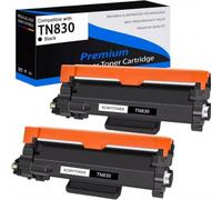 PZPSEQGM TN830 Toner Cartridge TN830XL Pack Compatible avec MFC-L2807DW HL-L2465DW DCP-L2640DW HL-L2405W Disponible en 1 2 4 10 Options de décompte(2PK)