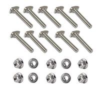 PZRT Lot de 10 boulons à tête de marteau M5 x 30 mm, 10 écrous à bride hexagonaux M5, Boulonnerie en acier au carbone plaqué nickel pour profil en T standard de la série 2020