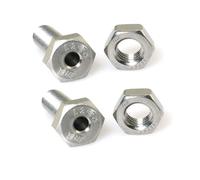 PZRT Lot de 2 boulons creux hexagonaux externes en acier inoxydable 304 avec écrou hexagonal M4 x 10 trou traversant cylindrique