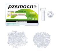 Pzsmocn 100 Pièces/50 Ensembles M5*15 mm en Plastique PC transparent Croix Tête Ronde Vis Écrou Hexagonal Combinaison Kit, pour Bricolage, Modèles et Fixation de Produits Électroniques.