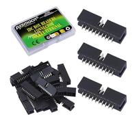 Pzsmocn 20 Pièces IDC 2 * 10 Double Rangée 2,54 mm Pas JTAG ISP 20 Broches Droite Insert Connecteur De Boîte Adaptateur Câble Mâle Socket Terminal, pour Projets d'Appareils Électroniques PCB.