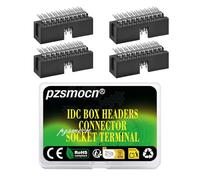 pzsmocn 20 Pièces IDC 2.54mm 20 Broches Terminal Câble Nappe Box Header | Double Boîte Appareils, Rangée Adaptateur Électroniques, JTAG Mâle Prise Femelle, ISP SMT Fil Boîtier, Connecteur Projets