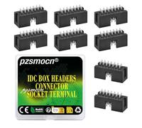 Pzsmocn 20 Pièces IDC 2 * 7 Double Rangée 2,54 mm Pas JTAG ISP 14 Broches Droite Insert Connecteur De Boîte Adaptateur Câble Mâle Socket Terminal, pour Projets d'Appareils Électroniques PCB.