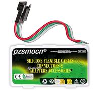 pzsmocn JST SM 2,5 mm Pas 3 Pin Connecteurs 20 AWG Câble Électrique Silicone,15 pièces IC Femelle Connector Fil à Fil Adaptateur Composants avec 20cm Wire, pour LED Light et Projets Électroniques DIY