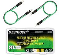 pzsmocn Silicone Câble 20 Ensembles/80 Pièces pour Dupont 2.54mm 2 Broche | Flexibles Connecteur Soudure, Platine Noir Fil Terminal, Cavalier Mâle-Mâle Boîtier, Fils En-tête Prise, Ensembles Adaptateur