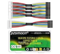 pzsmocn Silicone Câble 24AWG 20cm 5ensembles/40pièces pour 6 Connecteurs DuPont 2,54 mm 1 Broche vers connecteurs JC 2,0 mm 6 Broches, pour Moteurs, Modules DIY et Cartes D'extension/Développement