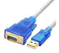 pzsmocn Venel USB 2.0 to RS232 Male DB9 Serial Adapter Cable (Clear Blue) 5 Meters, Built-in Signal Indicator, with CD/FTDI Chipset/Support 98/ME/2000/2003/2008/Andoid/XP/win7 8 8.1 10/Mac OS/Linux.