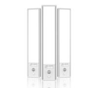 PZSUNLY Lampe Led avec Détecteur de Mouvement, Lumière Blanc Froid 6500 K | Lampe Rechargeable USB 2400mAh,3 Niveaux de Luminosité,3 Modes d'Éclairage,Intensité Réglable,22 cm Reglette Led pour Armoire
