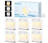 PZSUNLY Veilleuse Detecteur de Mouvement - 6 pièces Veilleuse Enfant avec 3 Températures de Couleur Réglable, Modes AUTO/ON/OFF, Lumiere Detecteur de Mouvement Interieur pour Couloir, Chambre