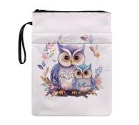 Pzuqiu Couvertures de livres pour livres de collège, lycée, sac portable avec poche avant pour filles, Chouette de dessin animé., 1 pack