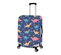 Pzuqiu Housse de bagage anti-rayures pour valise, accessoires de protection pour enfants et adultes, Dinosaure Palmier Bleu, S (18-21 inch suitcase)