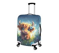 Pzuqiu Housse de bagage de 45,7 à 81,3 cm - Housse de protection pour valise, chariot de voyage, école, voyage et utilisation quotidienne, Jolie vache., M (22-24 inch suitcase)
