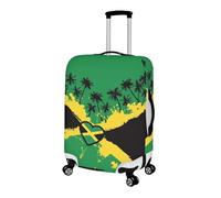 Pzuqiu Housse de bagage de voyage élastique avec impression 3D, 45,7 à 81,3 cm, pour la rentrée scolaire quotidienne, Palmier drapeau de la Jamaïque, L (25-28 inch suitcase)