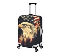 Pzuqiu Housse de bagage de voyage élastique avec impression 3D, 45,7 à 81,3 cm, pour la rentrée scolaire quotidienne, Drapeau américain aigle, L (25-28 inch suitcase)