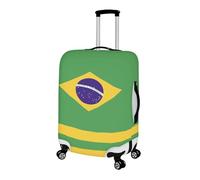 Pzuqiu Housse de bagage de voyage élastique avec impression 3D, 45,7 à 81,3 cm, pour la rentrée scolaire quotidienne, Drapeau du Brésil., M (22-24 inch suitcase)