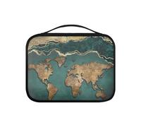 Pzuqiu Housse de Bible en PU pour femme - Sac de transport portable pour l'étude de la Bible - Activités religieuses, motif carte du monde, Taille unique
