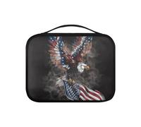 Pzuqiu Housse de Bible en PU pour femme - Sac de transport portable pour l'étude de la Bible - Activités religieuses, Aigle drapeau des États-Unis, Taille unique