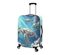 Pzuqiu Housse de protection élastique pour valise de 45,7 à 81,3 cm, pour voyage d'affaires et utilisation quotidienne, Motif tortue de mer, M (22-24 inch suitcase)