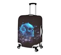 Pzuqiu Housse de protection élastique pour valise de 45,7 à 81,3 cm, pour voyage d'affaires et utilisation quotidienne, Tête de mort rose., S (18-21 inch suitcase)