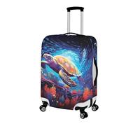 Pzuqiu Housse de protection élastique pour valise de 45,7 à 81,3 cm, pour voyage d'affaires et utilisation quotidienne, Tortue de mer., M (22-24 inch suitcase)