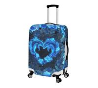 Pzuqiu Housse de protection élastique pour valise de 45,7 à 81,3 cm, pour voyage d'affaires et utilisation quotidienne, Fleurs d'hibiscus dauphin, S (18-21 inch suitcase)