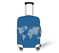 Pzuqiu Housse de protection en polyester lavable pour valises, Carte du monde bleue, XL (29-32 inch suitcase)