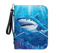 Pzuqiu Sac fourre-tout biblique avec bandoulière pour femme, étui de transport de la Bible, grande capacité, accessoires chrétiens, L-2XL, Joli requin., 2XL-12"x9"x2.4"