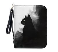 Pzuqiu Sac fourre-tout biblique avec bandoulière pour femme, étui de transport de la Bible, grande capacité, accessoires chrétiens, L-2XL, Adorable chat noir., 2XL-12"x9"x2.4"