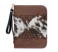 Pzuqiu Sac fourre-tout biblique avec bandoulière pour femme, étui de transport de la Bible, grande capacité, accessoires chrétiens, L-2XL, Motif léopard Marron, 2XL-12"x9"x2.4"
