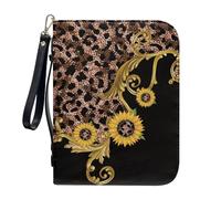 Pzuqiu Sac fourre-tout biblique avec bandoulière pour femme, étui de transport de la Bible, grande capacité, accessoires chrétiens, L-2XL, Tournesol léopard., 2XL-12"x9"x2.4"