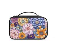 Pzuqiu Trousse de maquillage portable de voyage de grande capacité pour femmes et filles, Boho Flower